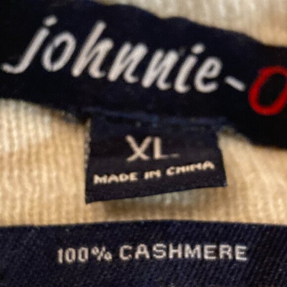 Johnnie-O  Heathered Oat Cashmere Quarter-Zip Sweater , size XL– New / Curated - Picture 3 of 13